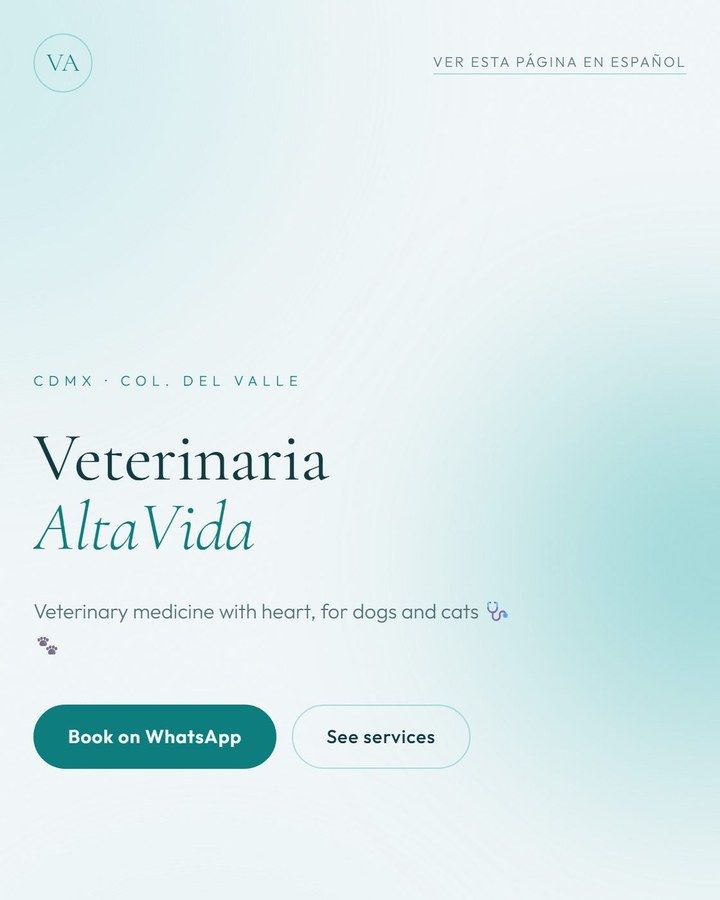 Pet business card in the Aqua Clean style