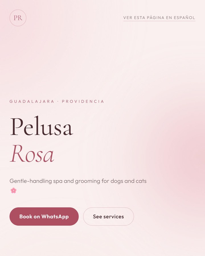 Pet business card in the Soft Blush style